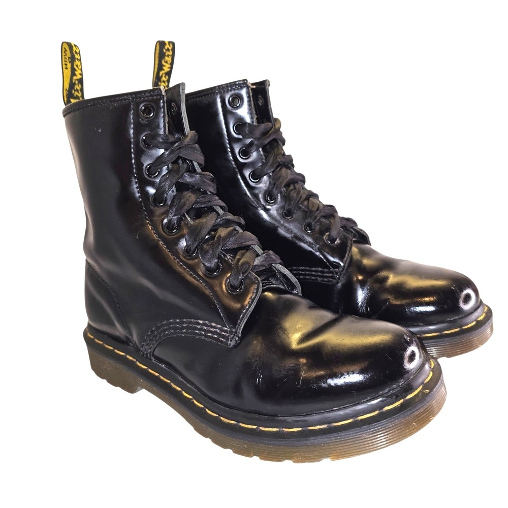 Dr Doc Martens 1460 8 eyelet Air Wair Army boots, W SZ 9, Used Very Good Black